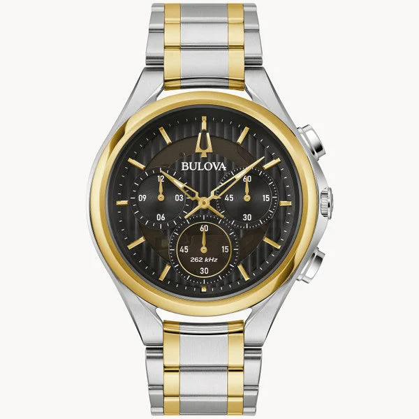 Watches with Baton-Style Hands for a Classic LookBulova 98A301 CURV Five-Hand Chronograph Two Tone