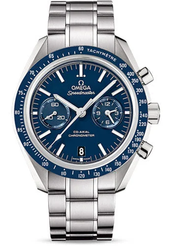 Stainless Steel Bracelet Watches for DurabilityOmega Speedmaster Moonwatch Co-Axial Chronograph Watch - 44.25 mm Steel Case - Blue Tachymeter Bezel - Blue Dial - 311.90.44.51.03.001