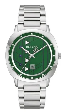 Watches with Multiple Time Zone DisplaysBulova 96A286 Frank Lloyd Wright Hollyhock Green Dial