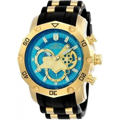 Watches with Braided Straps for a Handmade TouchInvicta Men's 23426 Pro Diver Scuba Black and Gold-Tone Polyurethane and Stainless Steel Watch