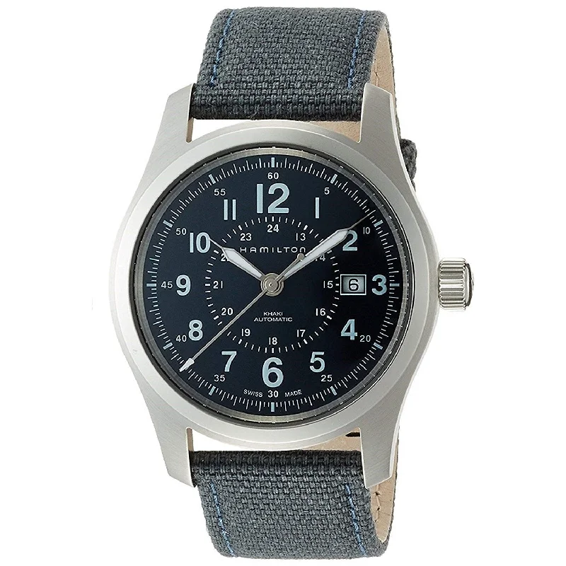 Mechanical Watches with Hand-Winding MechanismHamilton Men's H70605943 Khaki Field Grey Canvas Watch