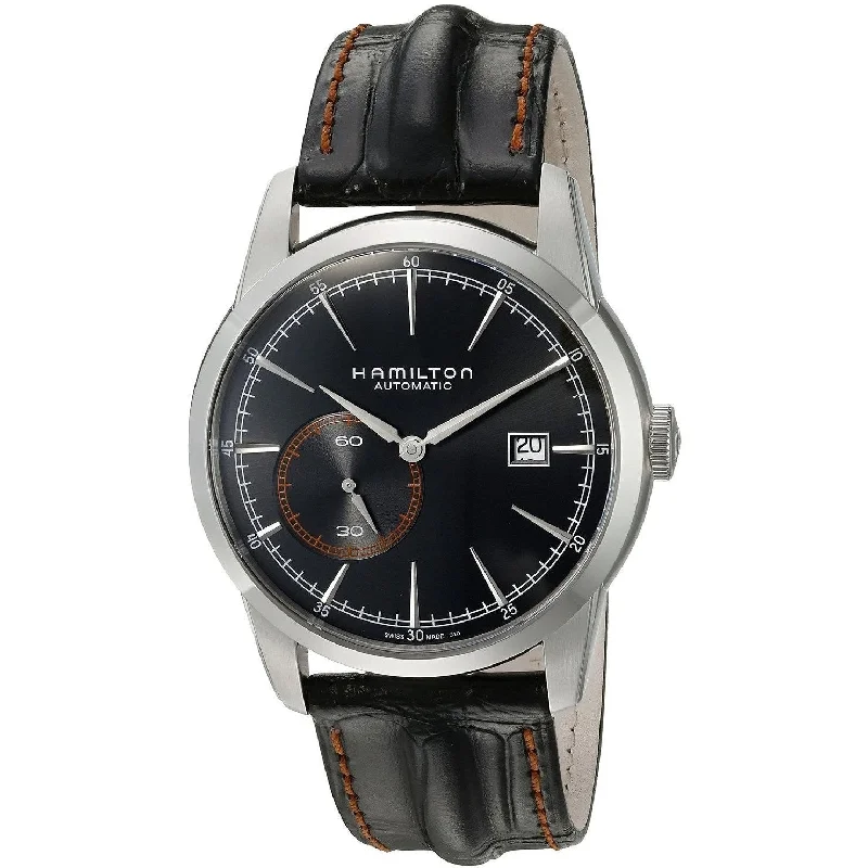 Women’s Watches with Swarovski CrystalsHamilton Men's H40515731 Railroad Black Leather Watch