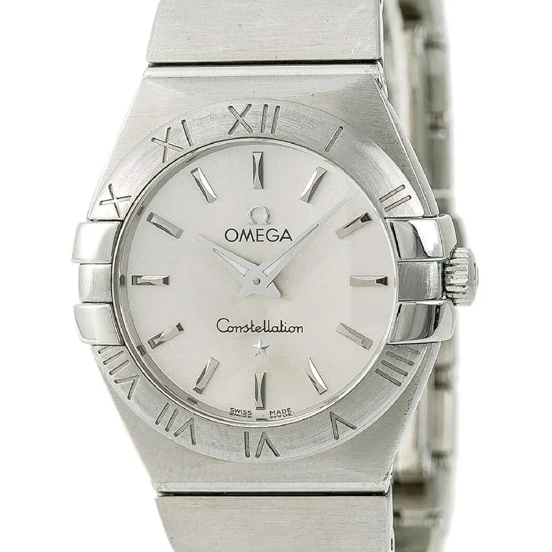 Stainless Steel Dress Watches for BusinessmenOmega Constellation Quartz Silver Dial Women's Watch 123.10.27.60.02.001