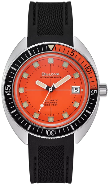 Hybrid Smartwatches with Traditional Watch AestheticsBulova 96B350 Devil Diver Orange Dial