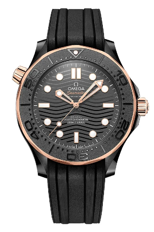 Analog-Digital Hybrid Watches for Dual FunctionalityOmega Seamaster Diver 300M Black Ceramic Sedna Gold 210.62.44.20.01.001