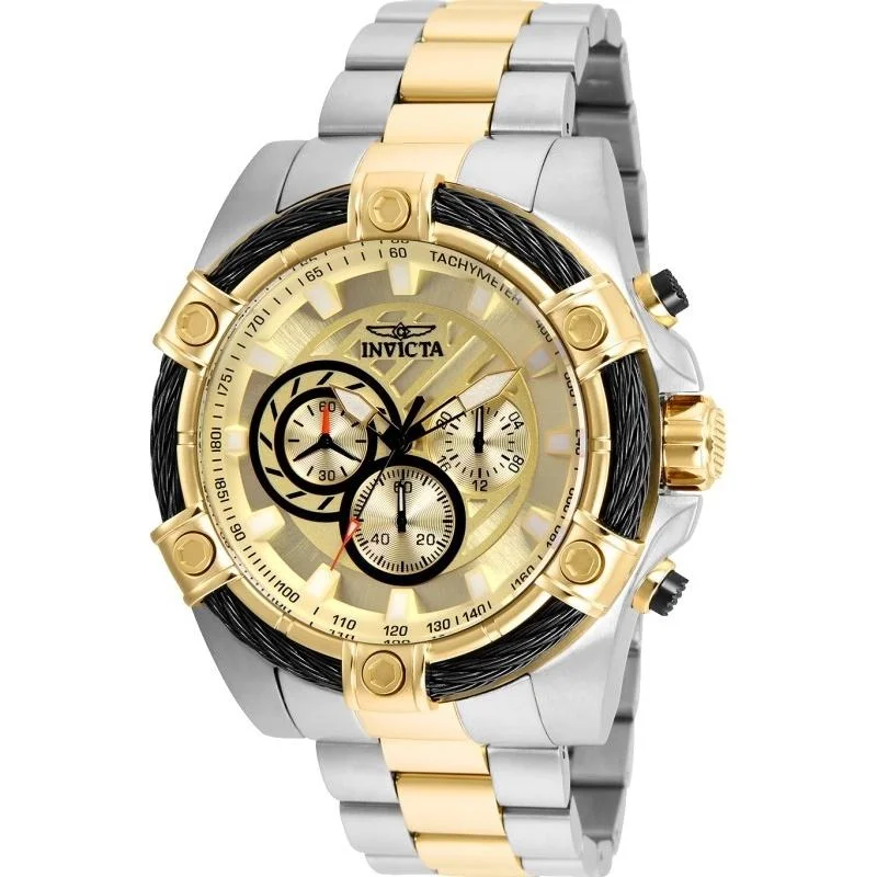 Watches with Luminous Markers for Night VisibilityInvicta Men's 25518 Bolt Gold-Tone and Silver Stainless Steel Watch