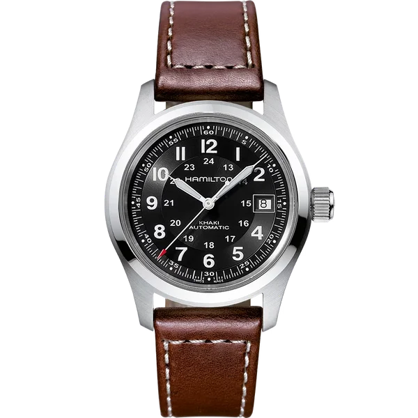 Watches with Backlight for Low-Light ConditionsHamilton H70455533 Khaki Field Auto 38mm 80 Hour Leather