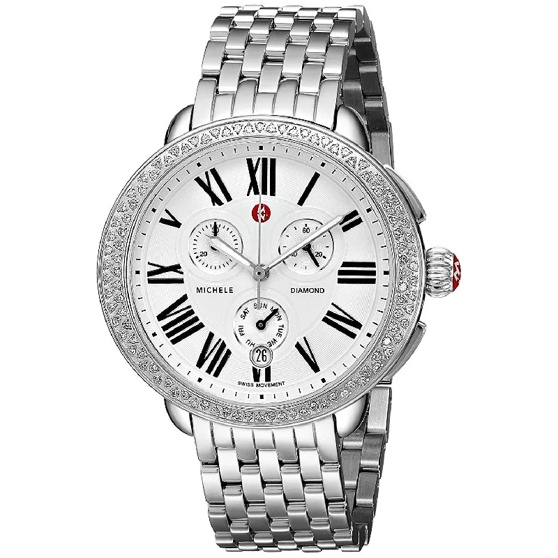 Women’s Watches with Swarovski CrystalsMichele Serein Quartz Chronograph Diamond Silver Dial Women's Watch MWW21A000001