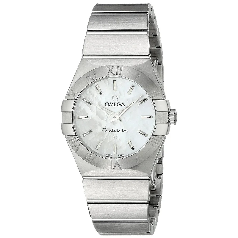 Designer Brand Watches with Unique Dial PatternsOmega Constellation Quartz Mother of Pearl Dial Women's Watch 123.10.27.60.05.001