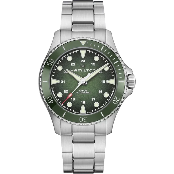 Watches with Stainless Steel PVD Coating for Scratch ResistanceHamilton H82525160 Khaki Navy Scuba Green Dial Automatic