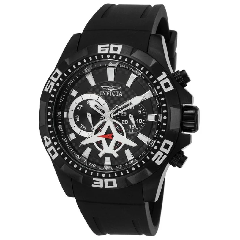 Watches with Silicone Straps for a Soft FeelInvicta Men's 21741 Aviator Black Polyurethane Watch