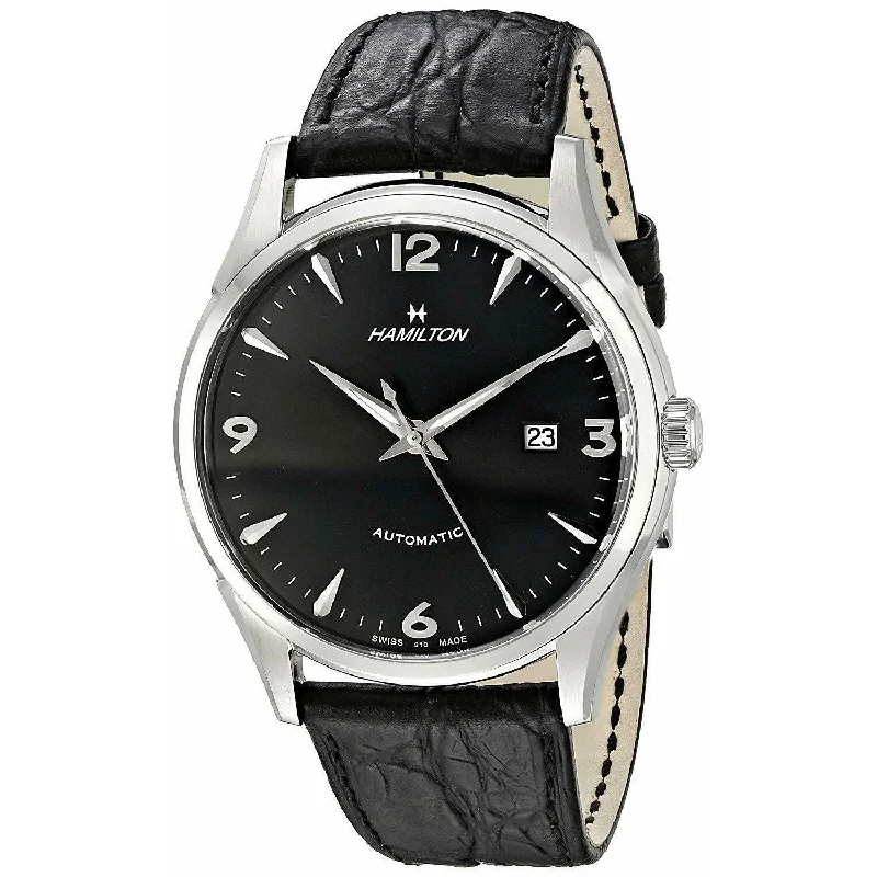 Square Dial Watches with Modern DesignHamilton Men's H38715731 Thin-O-matic Black Leather Watch