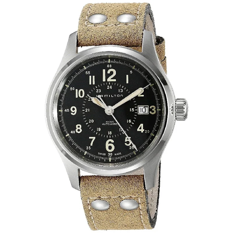 Retro-Inspired Quartz Watches for Retro LoversHamilton Men's H70595593 Khaki Field Automatic Beige Leather Watch