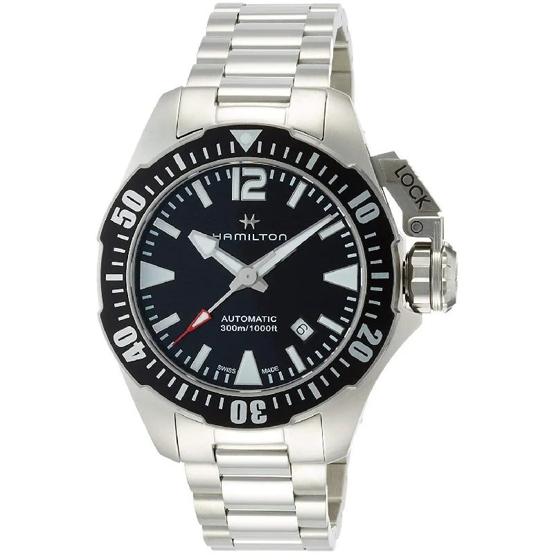 Watches with Silicone Straps for a Soft FeelHamilton Men's H77605135 Khaki Navy Automatic Stainless Steel Watch