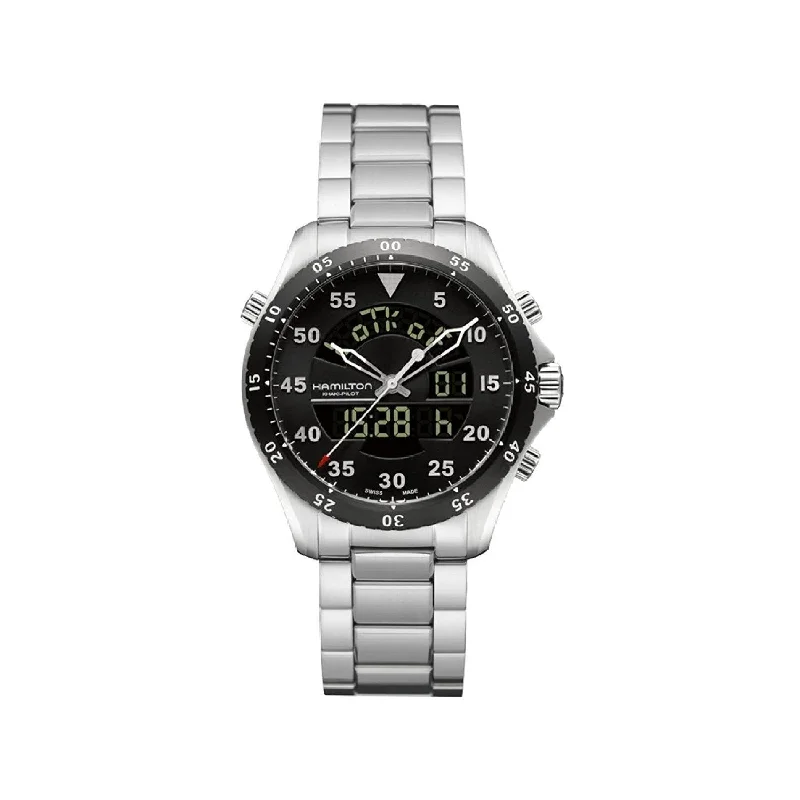 Mechanical Watches with Hand-Winding MechanismHamilton Men's H64554131 Khaki Filght Stainless Steel Watch