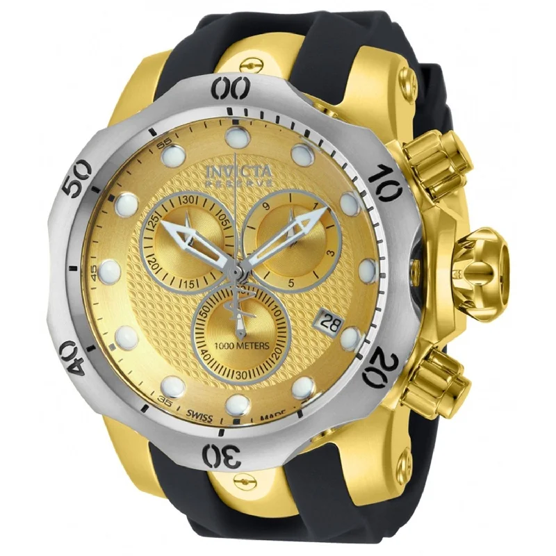 Watches with Engraved Dials for PersonalizationInvicta Men's 16151 Venom Chronograph Black and Gold-tone Polyurethane and Stainless Steel Watch