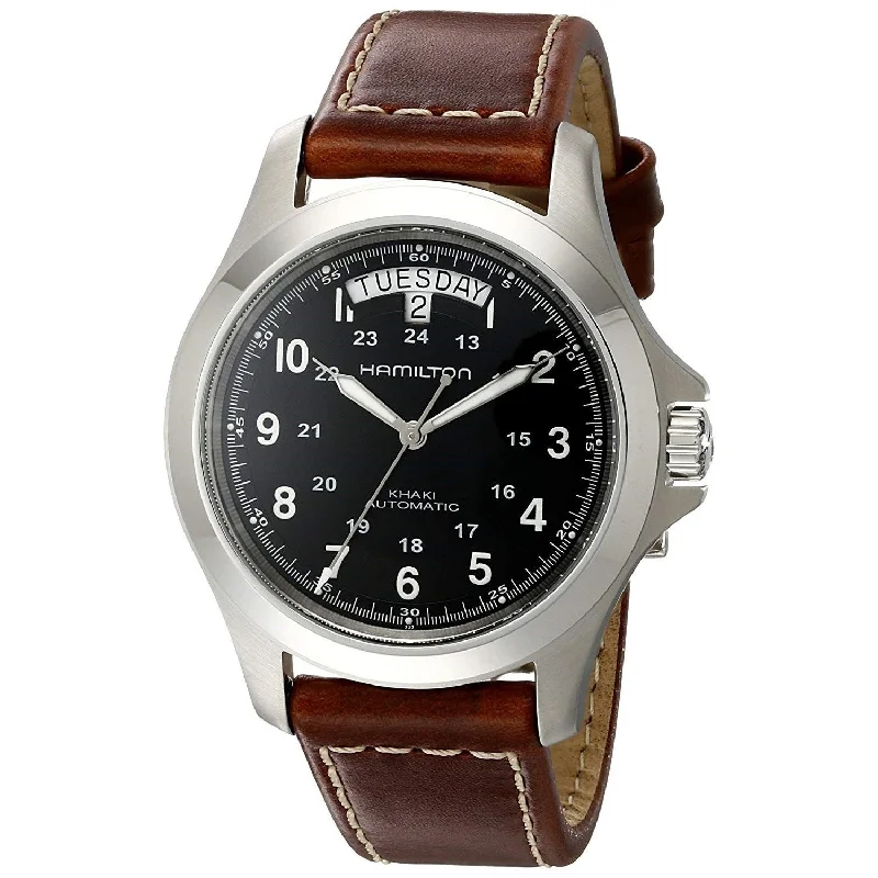 Casual Watches for Weekend OutingsHamilton Men's H64455533 Khaki King Automatic Brown Leather Watch