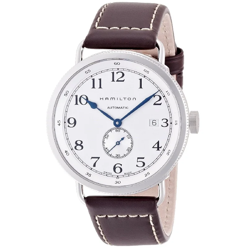 Watches with Silicone Straps for a Soft FeelHamilton Men's H78465553 Navy Pioneer Automatic Brown Leather Watch