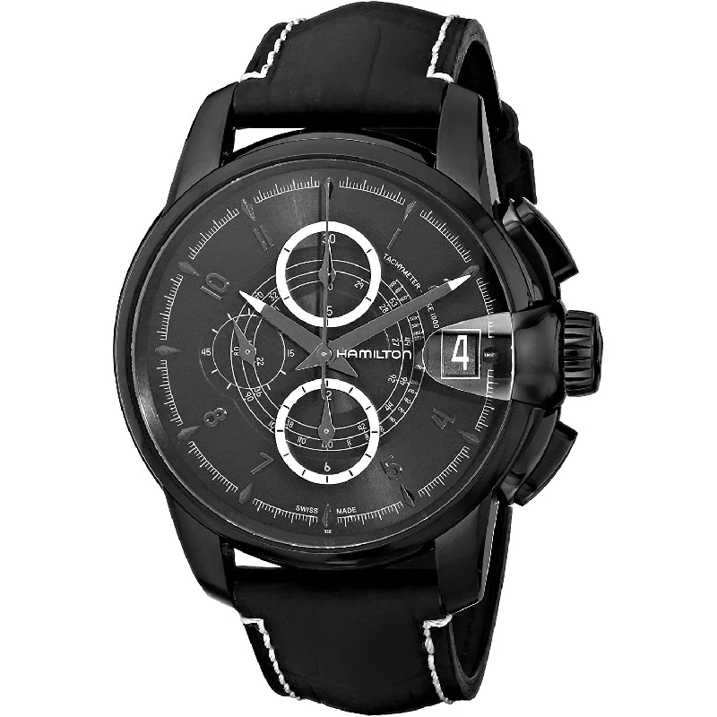 Casual Watches for Weekend OutingsHamilton Men's H40686335 Timeless Classic Railroad Chronograph Black Leather Watch