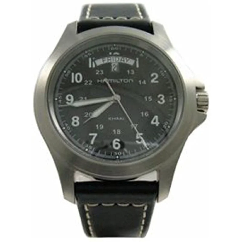 Dressy Watches for Evening EventsHamilton Men's H64451733 Khaki Field King Black Leather Watch