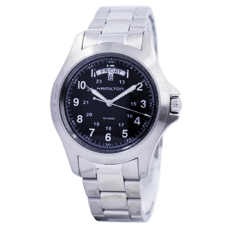 Watches with Luminous Markers for Night VisibilityHamilton Men's H64451133 Khaki King Stainless Steel Watch