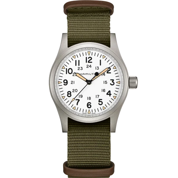 Square Dial Watches with Modern DesignHamilton H69439411 Khaki Field Mechanical 38mm White Dial