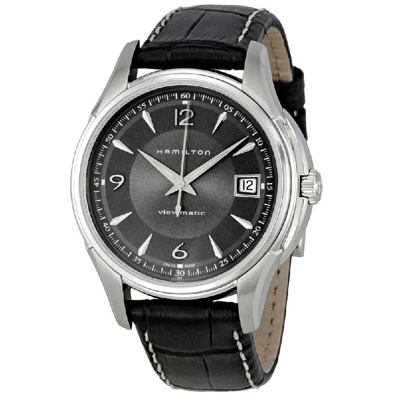 Vintage Style Mechanical Watches for CollectorsHamilton Men's H32455785 Jazzmaster Black Leather Watch