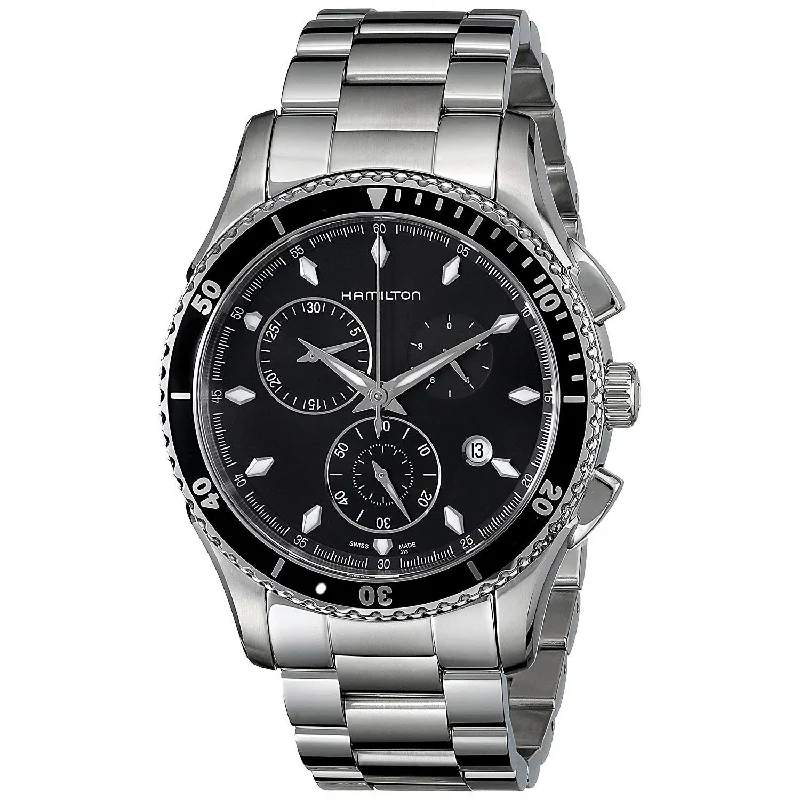 Watches with Stainless Steel PVD Coating for Scratch ResistanceHamilton Men's H37512131 Jazzmaster Seaview Chronograph Stainless Steel Watch