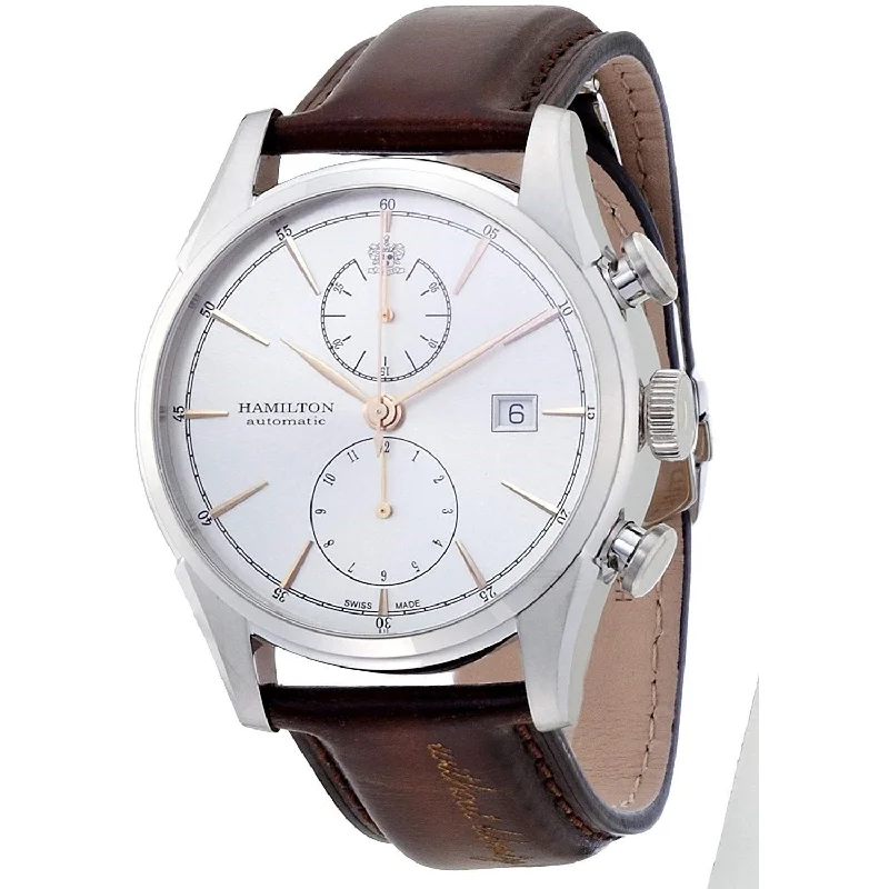 Classic Style Watches for Timeless AppealHamilton Men's H32416581 Jazzmaster Chronograph Automatic Brown Leather Watch