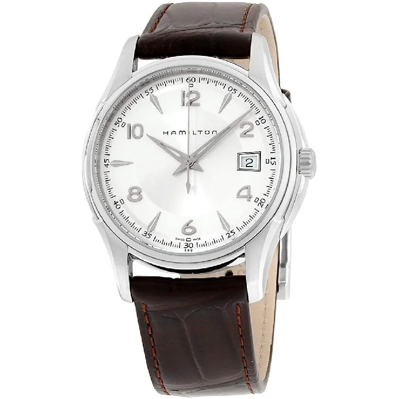 Designer Brand Watches with Unique Dial PatternsHamilton Men's H32411555 Jazzmaster Brown Leather Watch