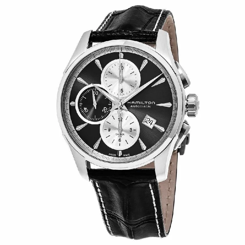 Watches with Two-Tone Cases for a Stylish AppearanceHamilton Men's H32596781 Jazzmaster Chronograph Black Leather Watch