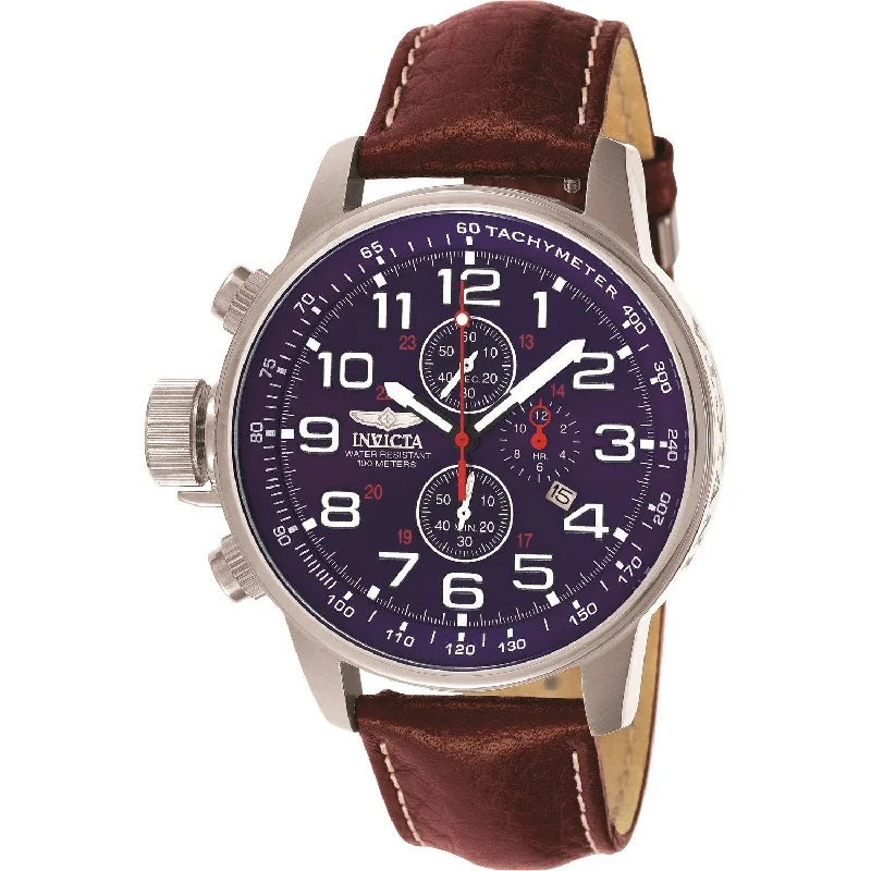 Solar-Powered Watches for Eco-Conscious UsersInvicta Men's 3328 I-Force Lefty Brown Leather Watch