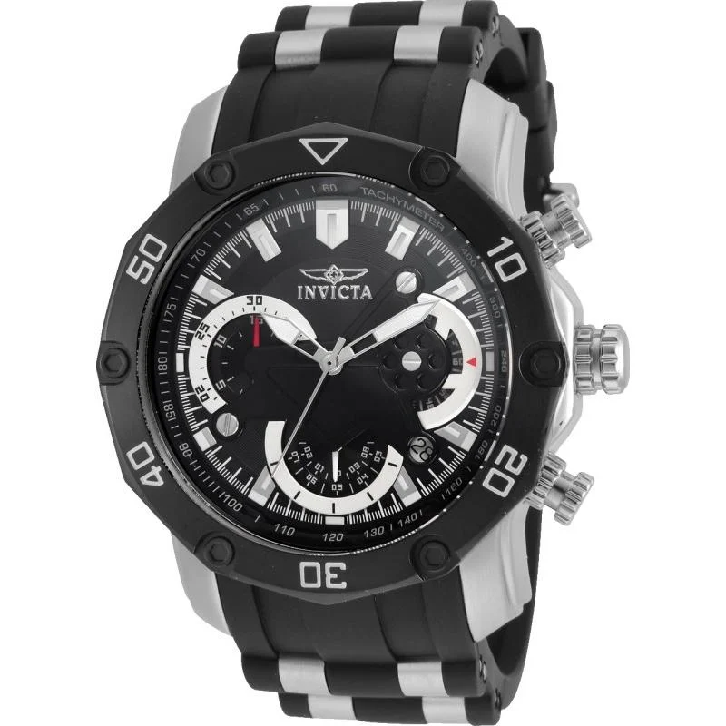 Designer Brand Watches with Unique Dial PatternsInvicta Men's 22797 Pro Diver Scuba Black and Silver Polyurethane and Stainless Steel Watch