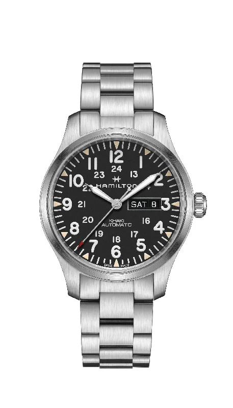 Watches with Sword-Style Hands for a Distinctive LookHamilton Khaki Field Day Date Auto