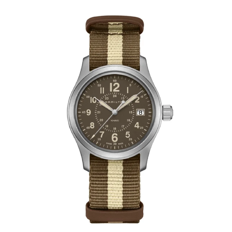 Fashionable Quartz Watches for Women with Leather StrapsHamilton Men's H68201093 Khaki Field Two-Tone Fabric Watch