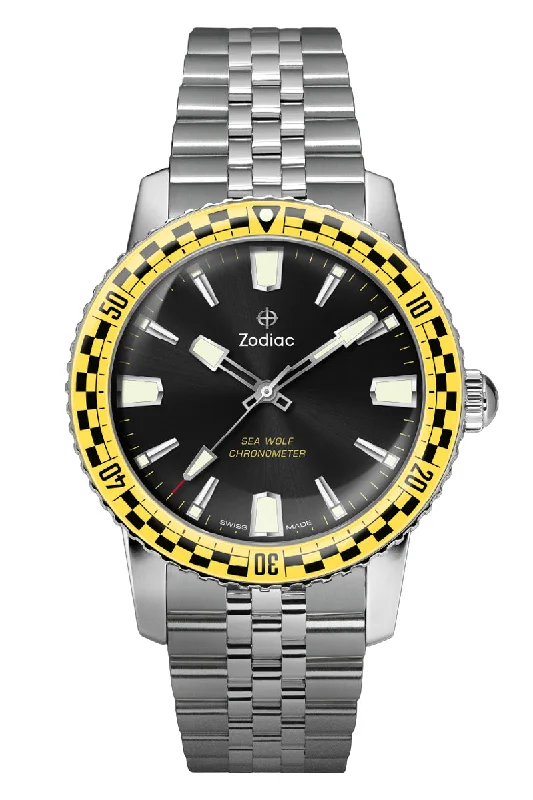 Stainless Steel Dress Watches for BusinessmenZodiac Sea Wolf Topper Limited Edition "Rally" (Yellow) ZO9272