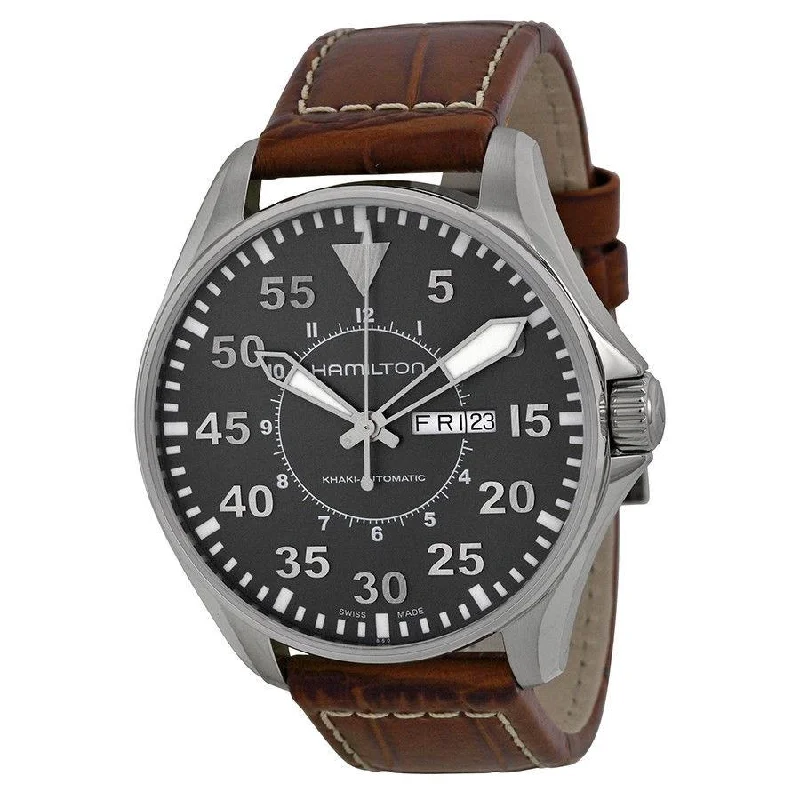 Limited Edition Watches for Exclusive CollectorsHamilton Men's H64715885 Khaki Pilot Automatic Light Brown Leather Watch