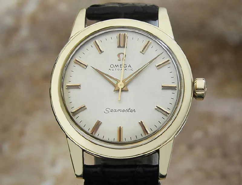 Wristwatches with Second Time Zone FeatureOmega Seamaster 14k Gold Vintage Watch