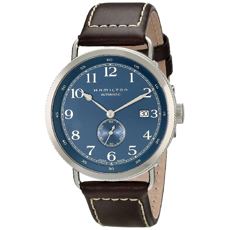 Watches with Matte Finish Cases for a Sophisticated LookHamilton Men's H78455543 Navy Pioneer Automatic Brown Leather Watch