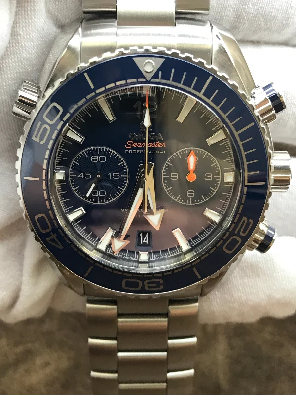 Watches with GMT FunctionOmega Seamaster Planet Ocean Chronograph 215.30.46.51.03.001 Blue Dial Automatic  Men's Watch