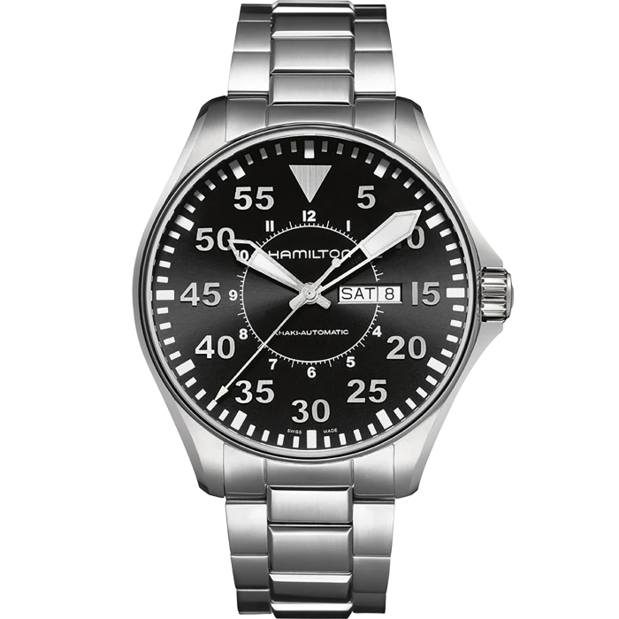 Watches with Rubber Straps for Comfort and DurabilityKHAKI AVIATION PILOT DAY DATE AUTO Automatic | 46mm | H64715135