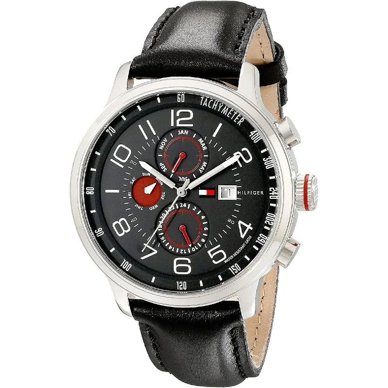 Alloy Cased Watches for Affordable QualityTommy Hilfiger Men's 1790859 Classic Black Leather Watch