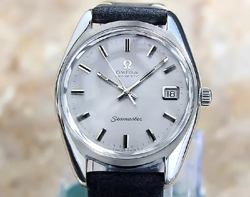 Round Dial Watches with Roman NumeralsOmega Seamaster Cal 565 Rare 36mm Men's Swiss Vintage Watch