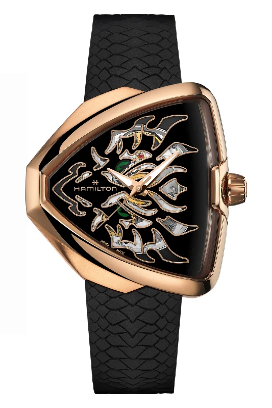 Traveler’s Watches with World Time FunctionHamilton Ventura Elvis80 Skeleton 'Year of the Dragon' Automatic H24525332