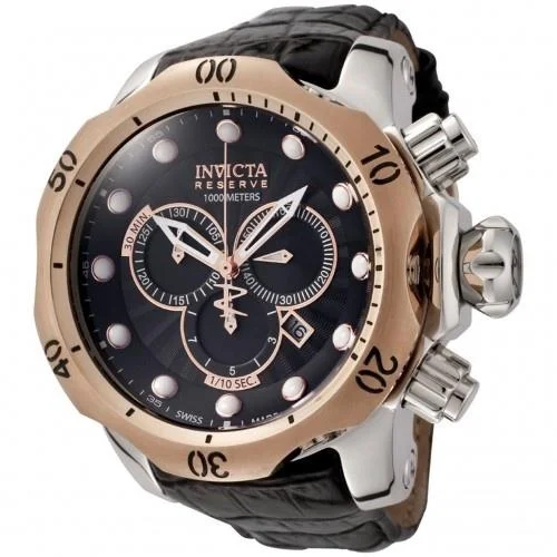 Watches with Sword-Style Hands for a Distinctive LookInvicta Men's 0360 Reserve Venom Chronograph Black Leather Watch